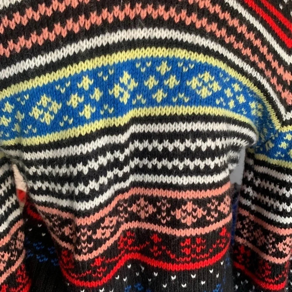 AMERICAN Eagle Rainbow Nordic Fair Isle Balloon Sleeve Sweater Women’s XS - Picture 3 of 5
